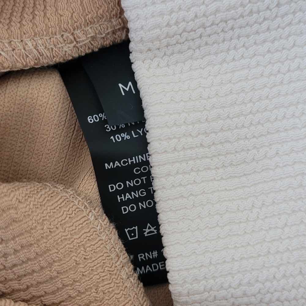 (2pcs)ONA by Yoon Chung Colorblock Ivory/Tan and Grey Shimmer Leggings - Picture 12 of 14